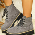 Round Toe Lace Up Boots