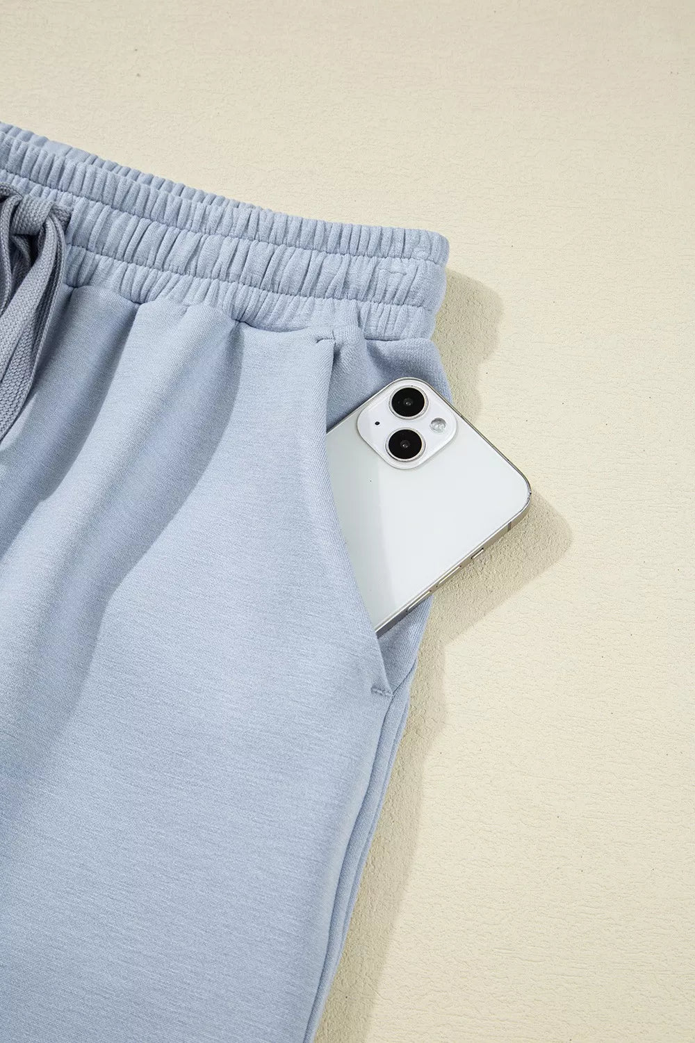 Half Zip Thumbhole Sleeve Hoodie and Pants 2pcs Outfit