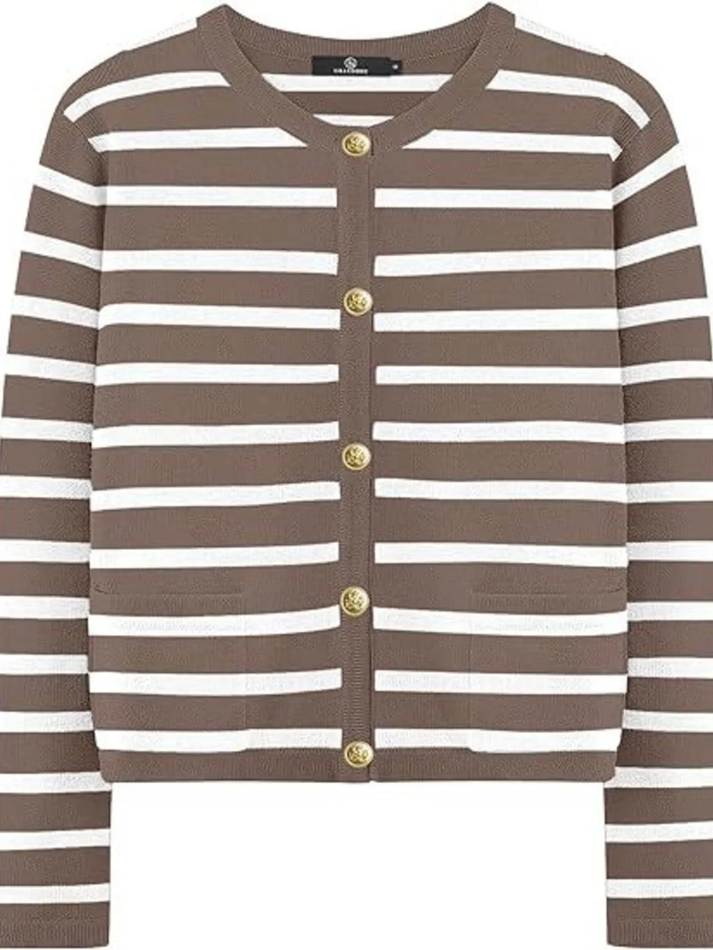 Striped Button-Up Cardigan