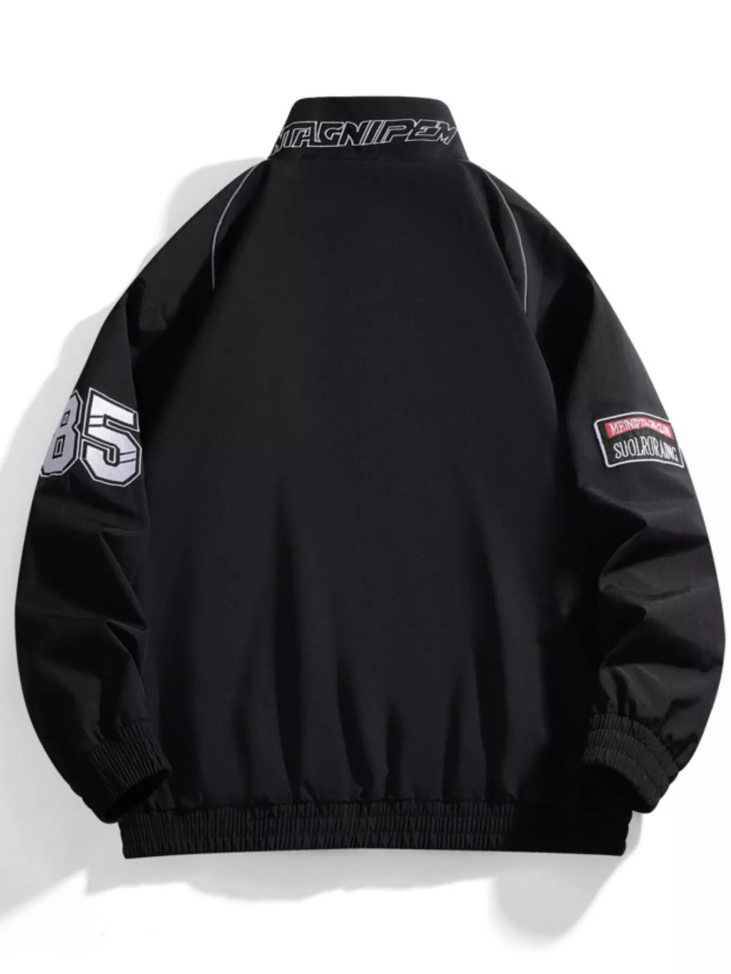 Men's Racing-Inspired Zip Up Bomber Jacket