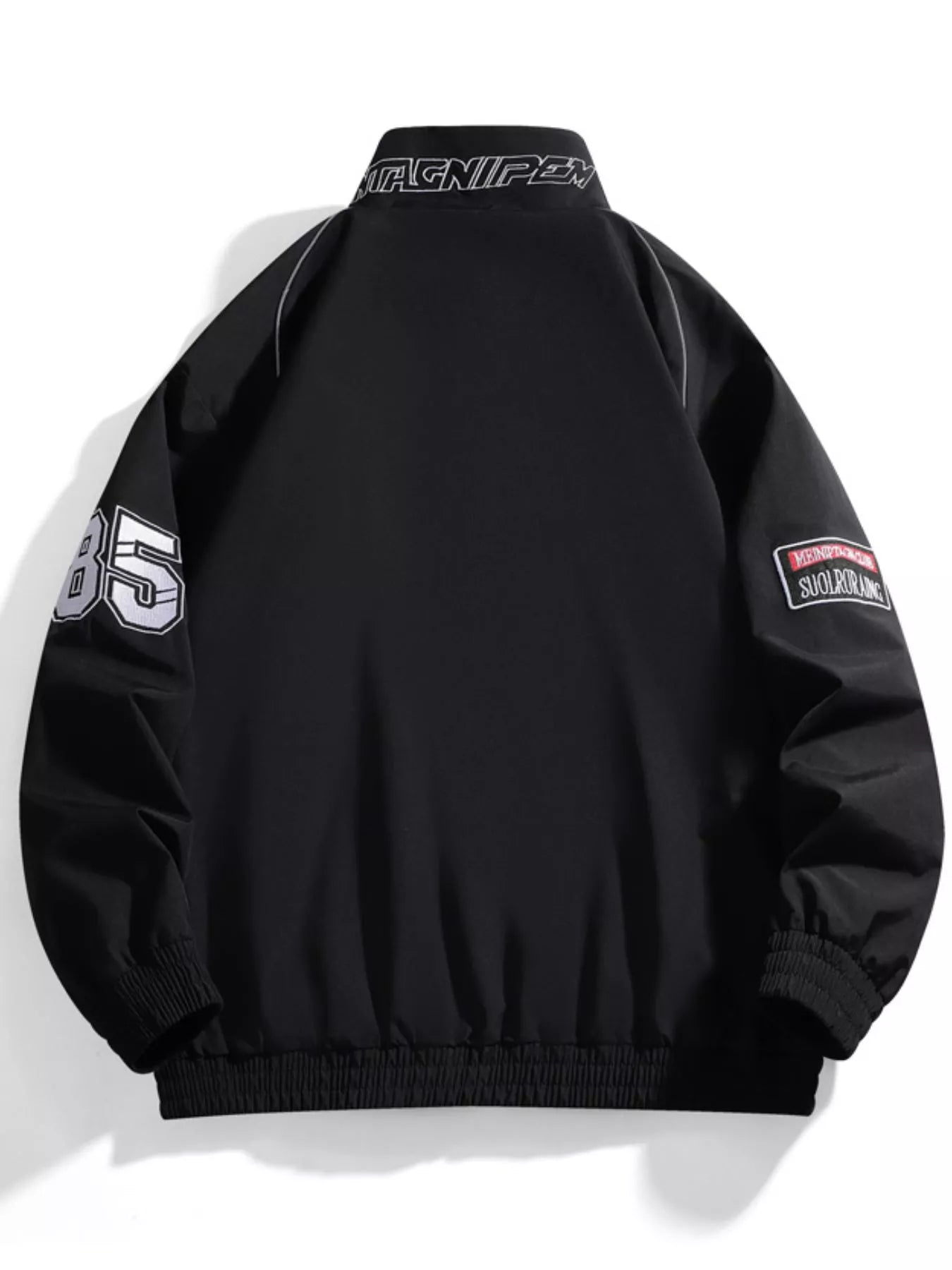 Men's Racing-Inspired Zip Up Bomber Jacket