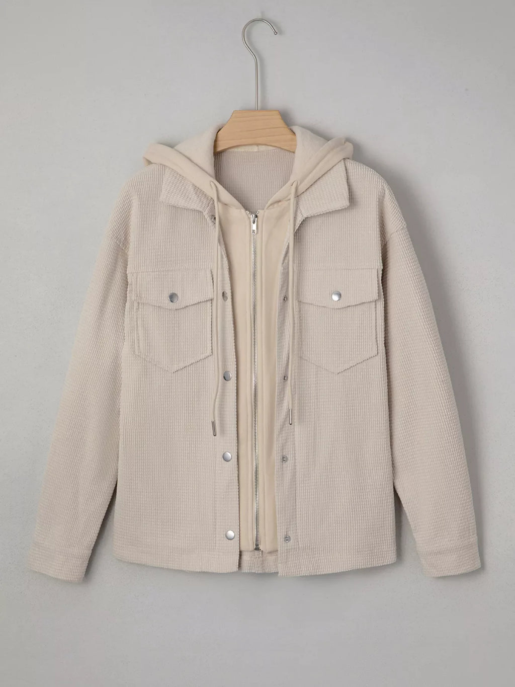 Thermal Knit Textured Hooded Jacket