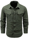 Men's Plus Size Button Up Long Sleeve Shirt