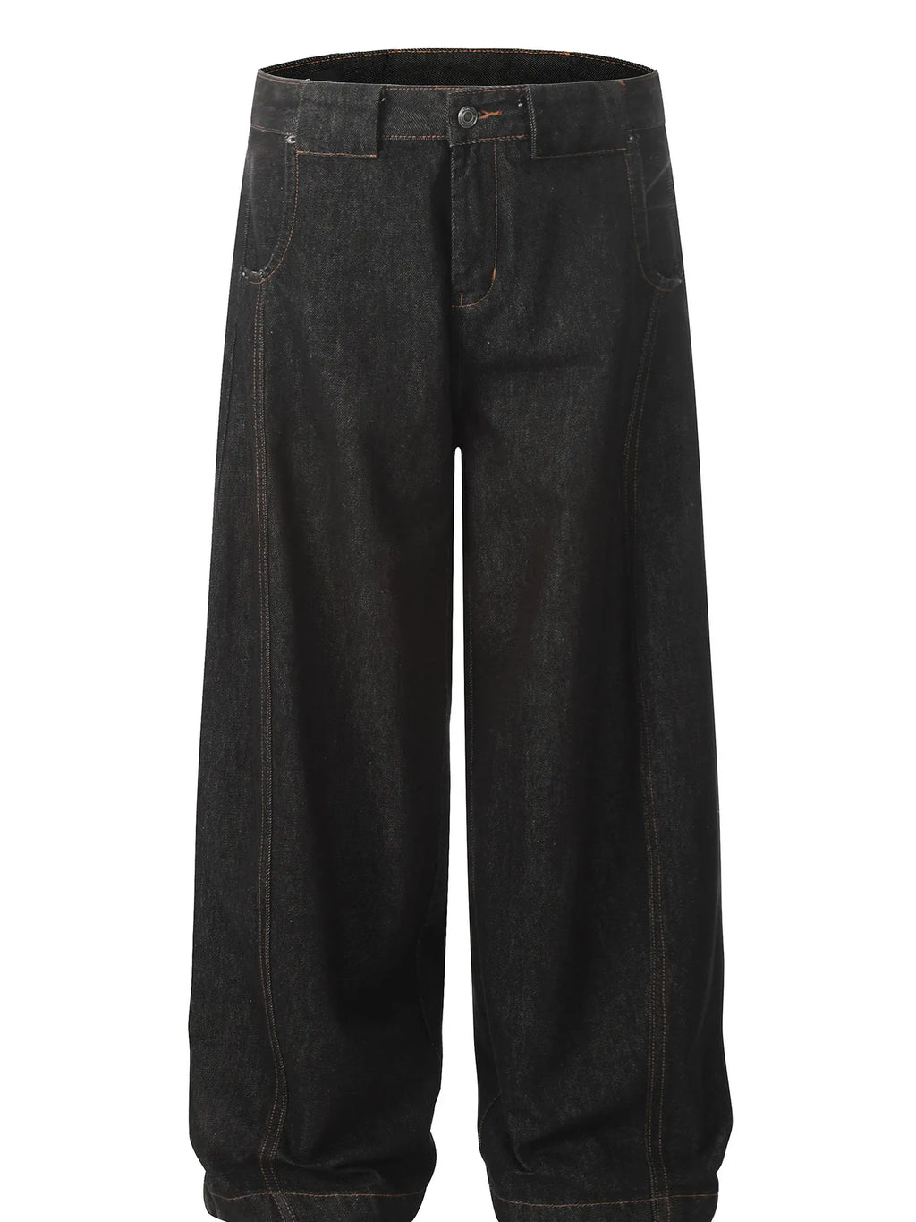 Men's Oversized Wide-Leg Wash Denim Jeans