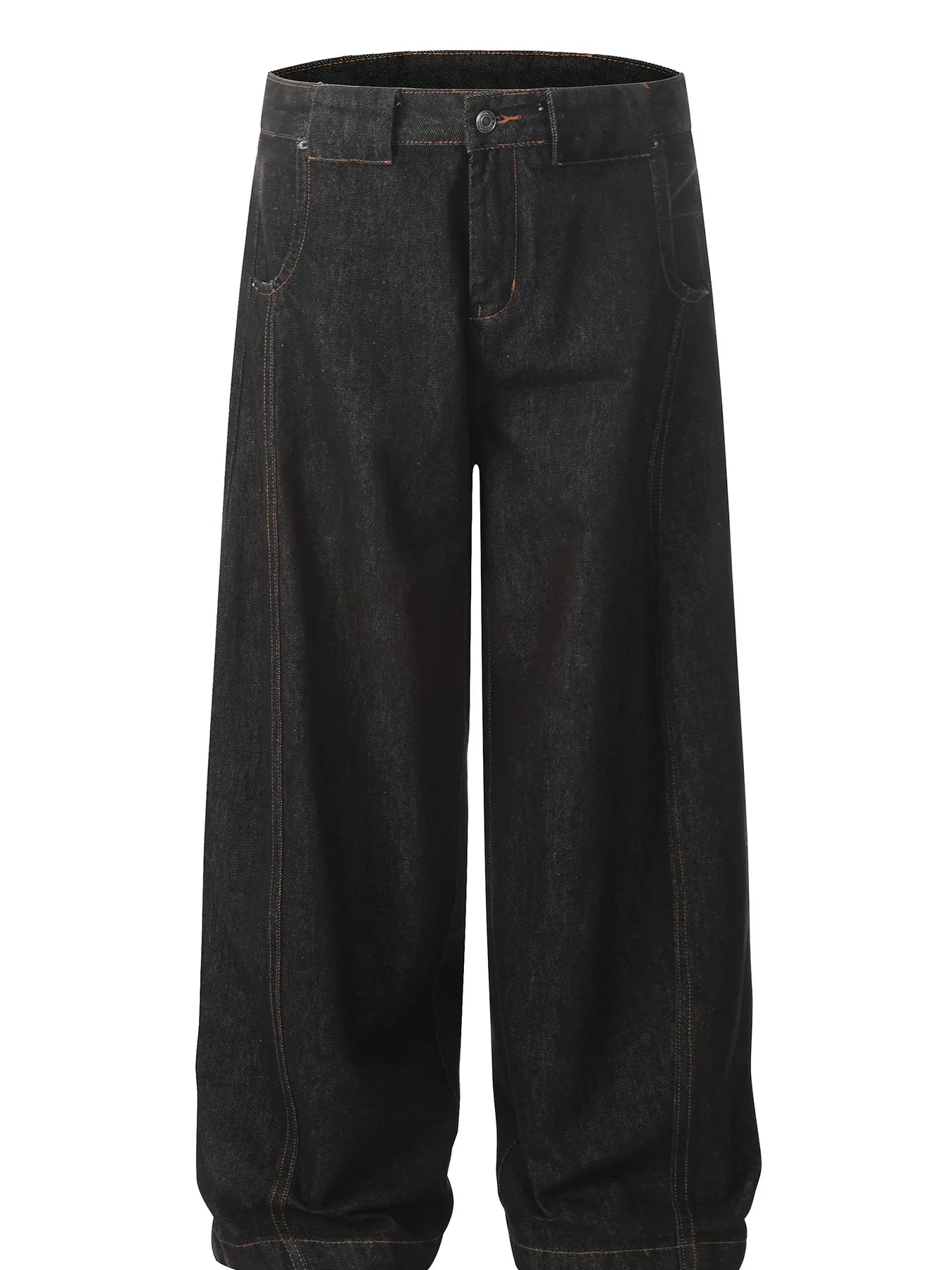 Men's Oversized Wide-Leg Wash Denim Jeans