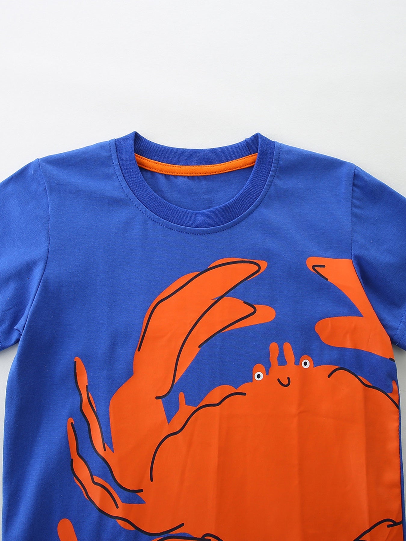 Children' Crab Graphic Crew Neck T-Shirt