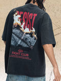 Men's Vintage Graphic Back Round Neck T-Shirt