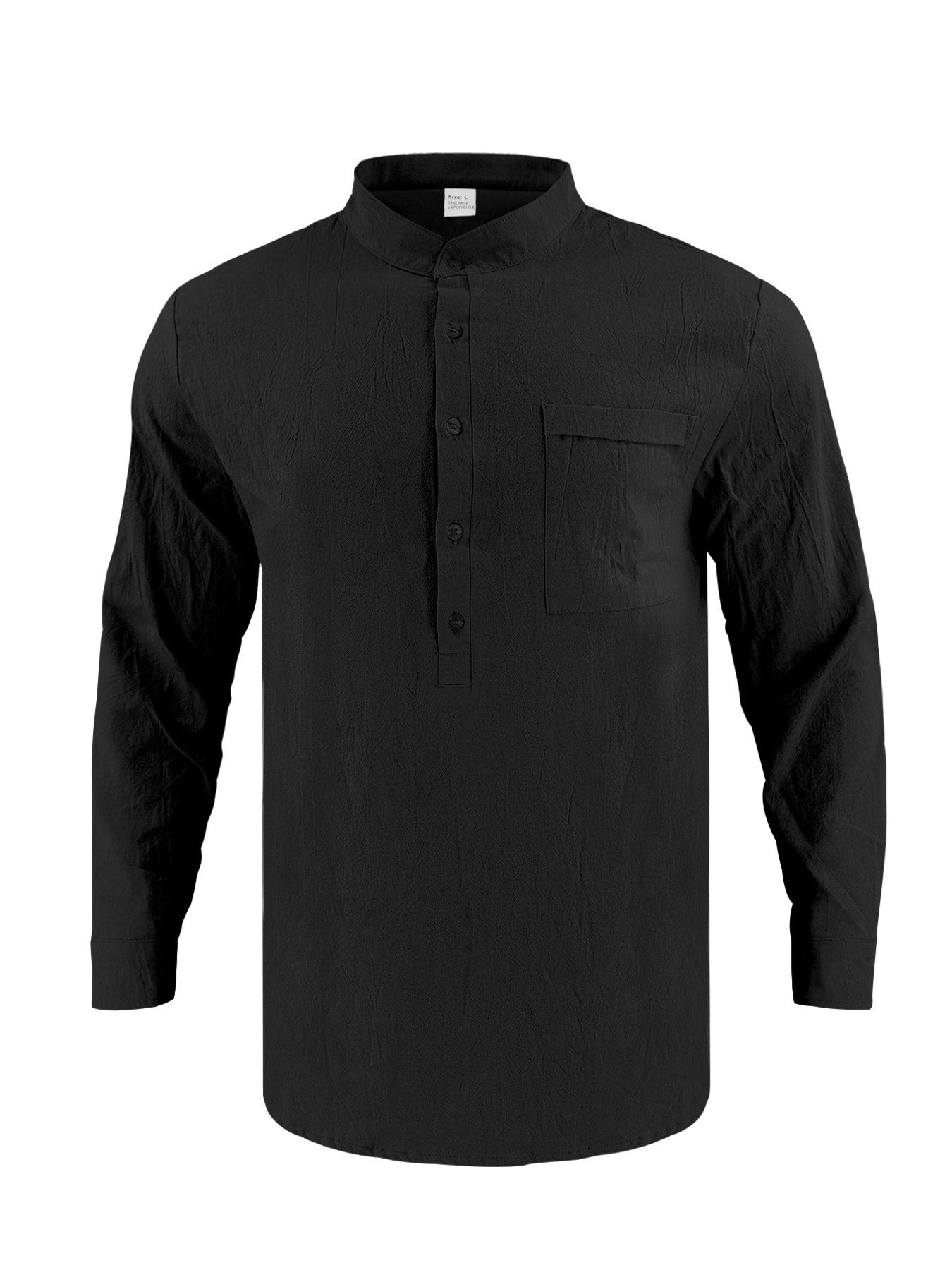 Men's Full Size Button Detail Long Sleeve Shirt Plus Size