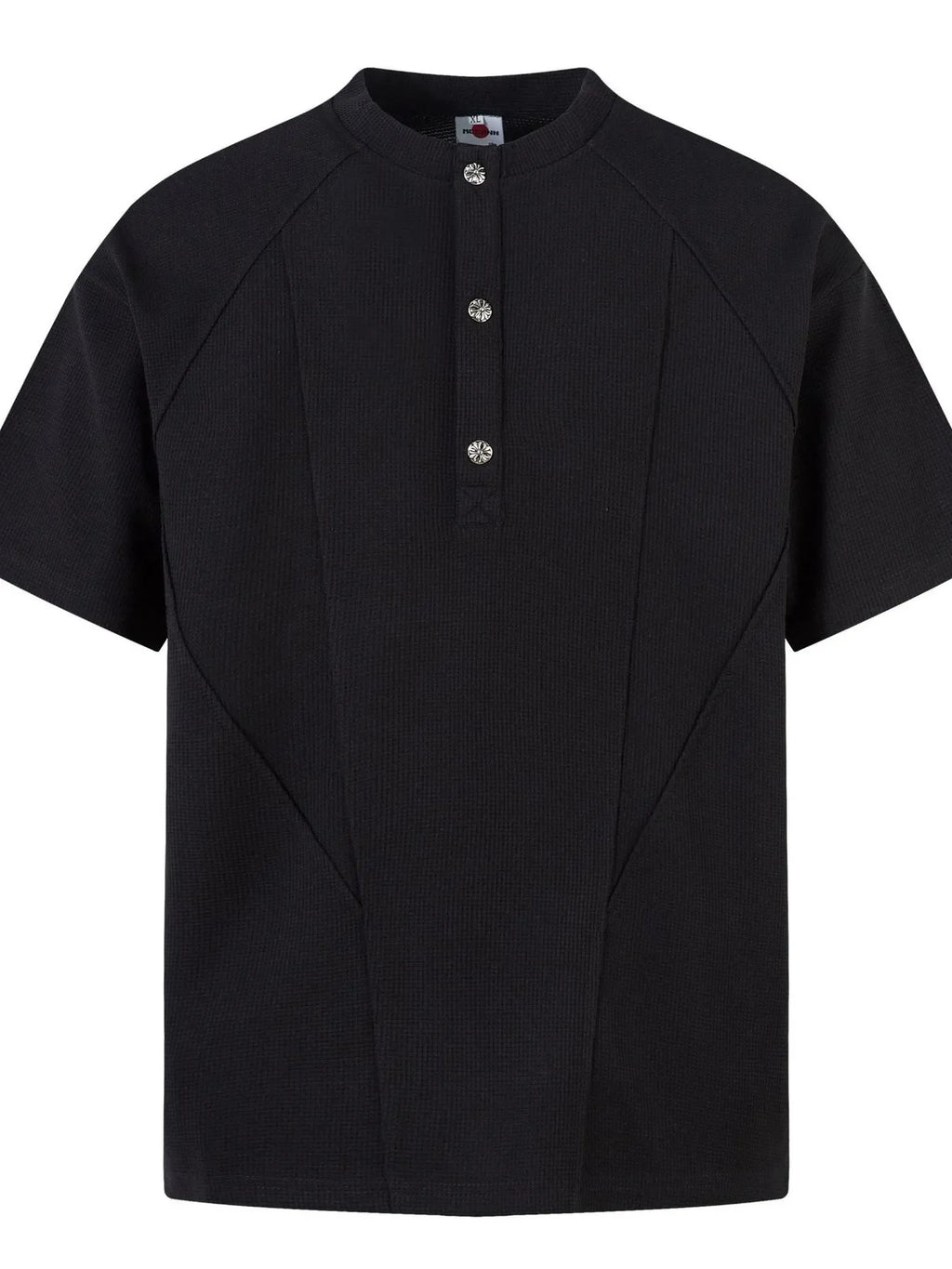 Men's Henley Structured Waffle-Knit T-Shirt