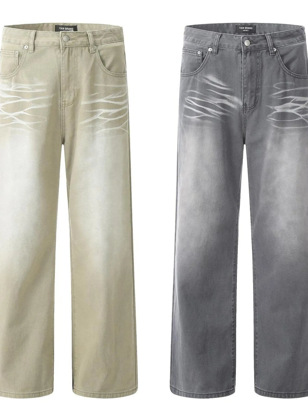 Men's Wide Leg Wash Jeans