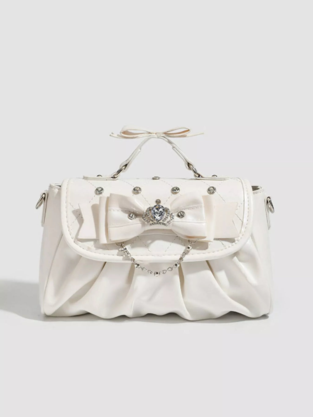 Ruched Bow Crossbody Bag
