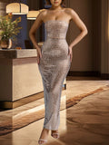 Rhinestone Tube Maxi Dress