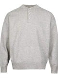 Men's Button Detail Drop Shoulder Sweater