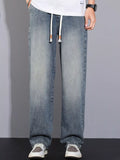 Men's Plus Size Pocketed Wide Leg Jeans