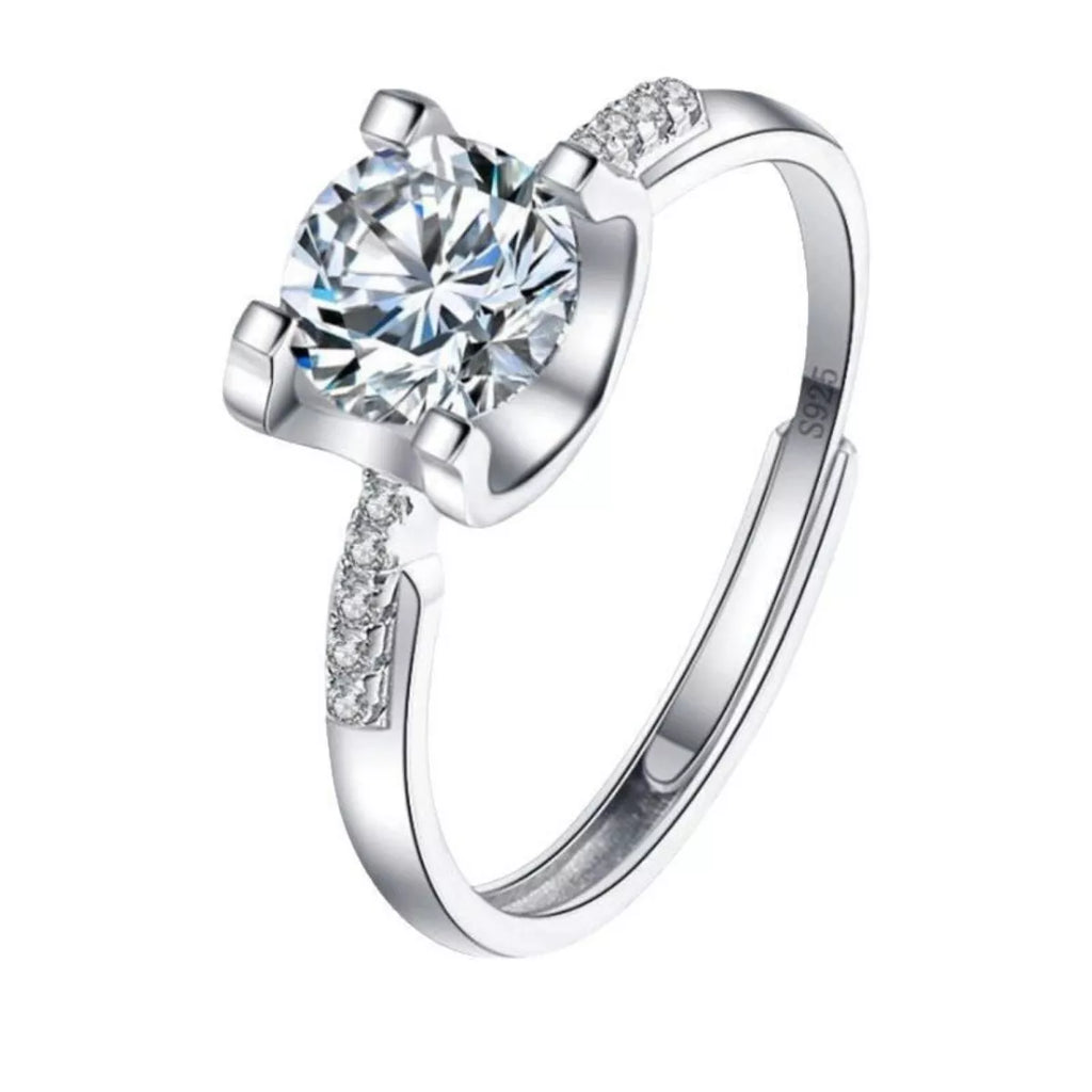 1 Carat Moissanite 925 Sterling Silver Ring