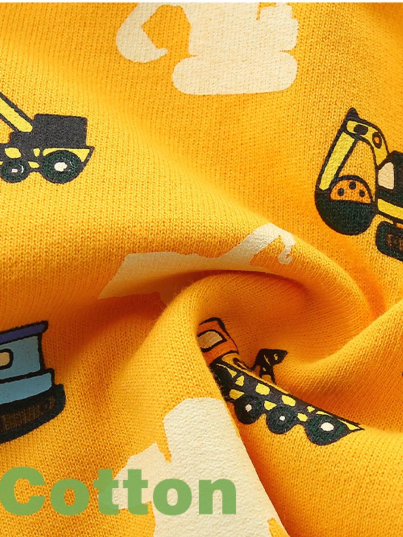 Children's Cartoon Construction Vehicle Print Casual Shorts