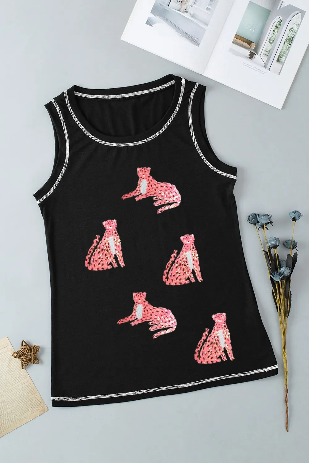 Leopard Round Neck Tank