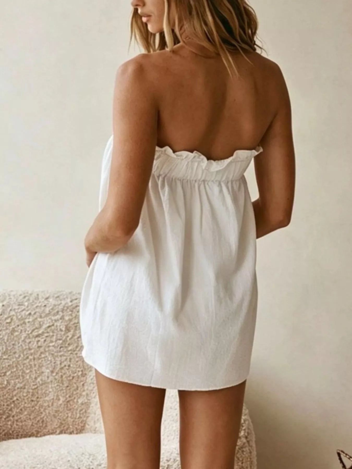 Full Size Strapless Top and High-Waisted Skirt Set Plus Size