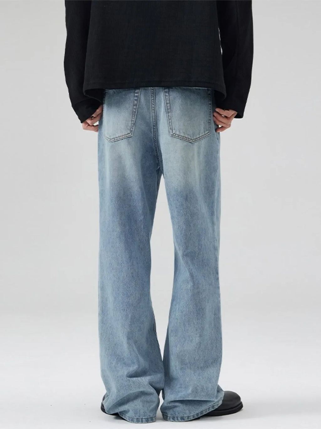 Men's Full Size Washed Wide Leg Jeans Plus Size