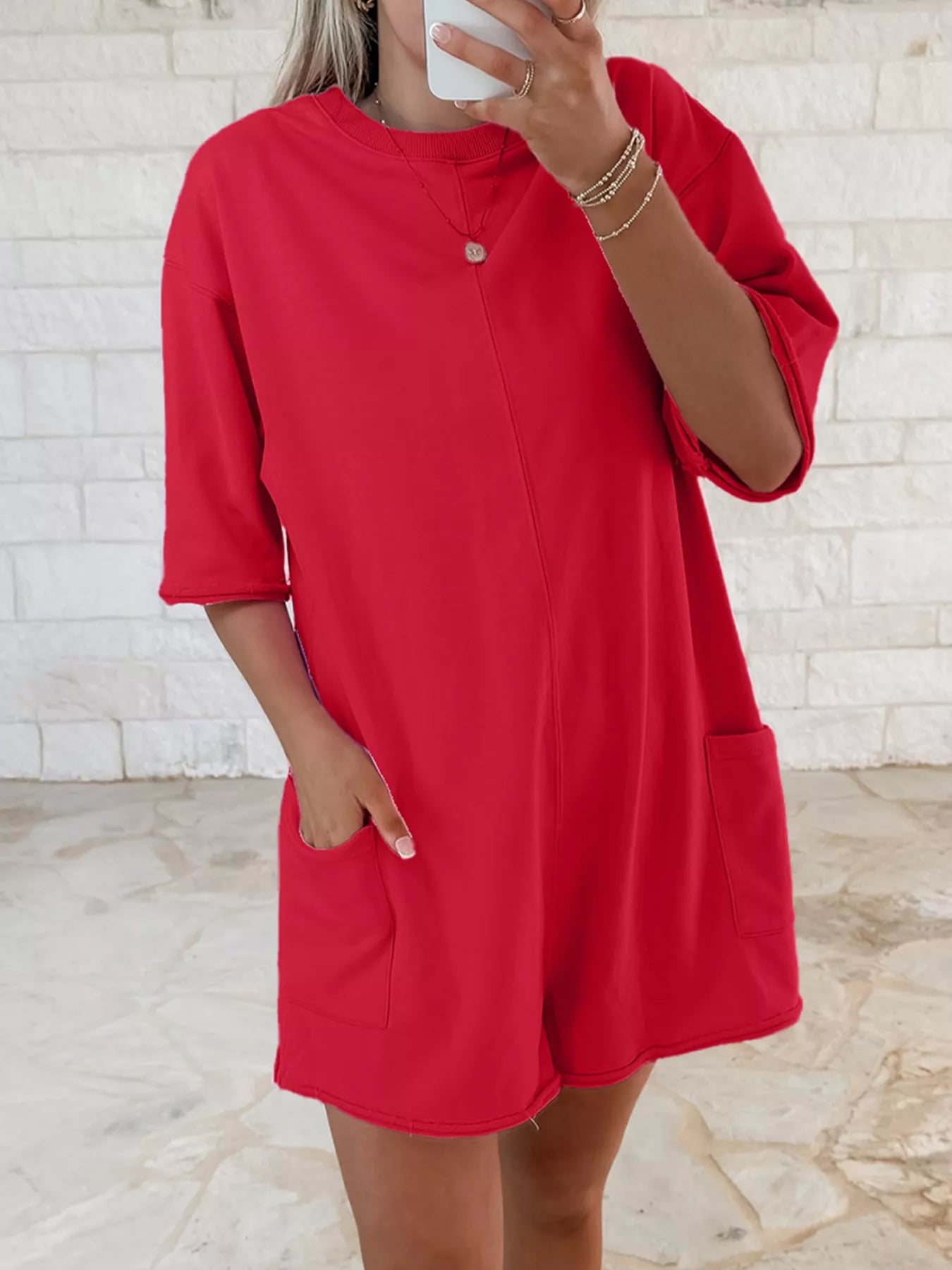 Casual Loose Half Sleeve Romper