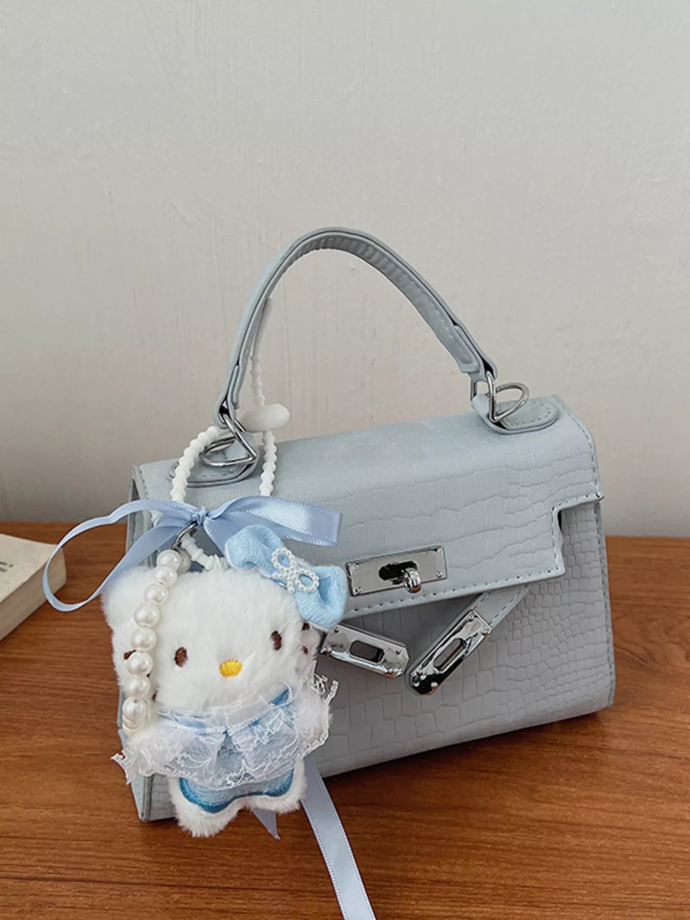 Croc-Embossed Mini Crossbody Bag