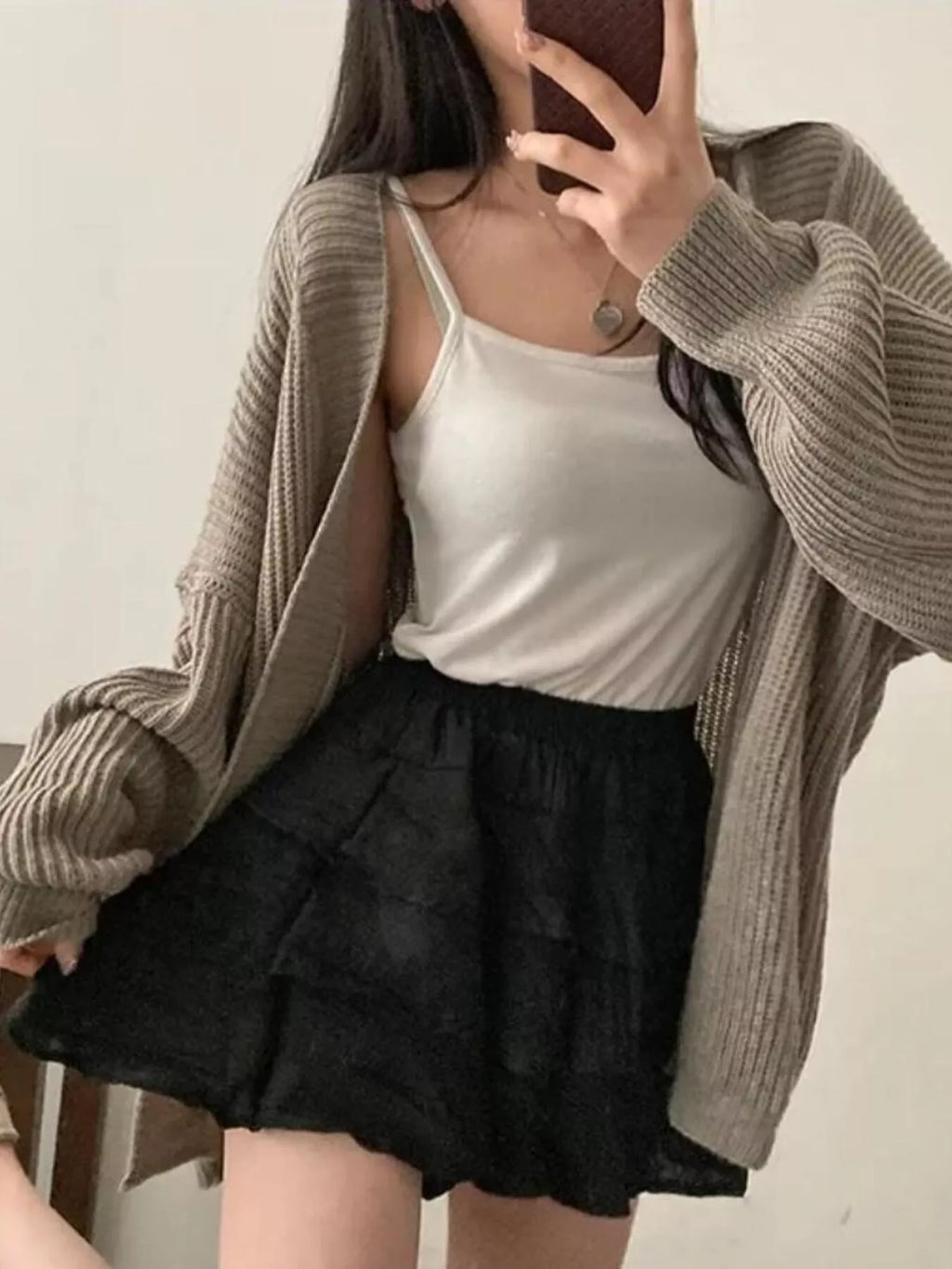 Open Front Oversized Knit Cardigan