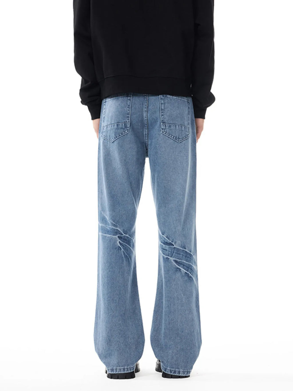Men's Washed Wide Leg Flare Jeans