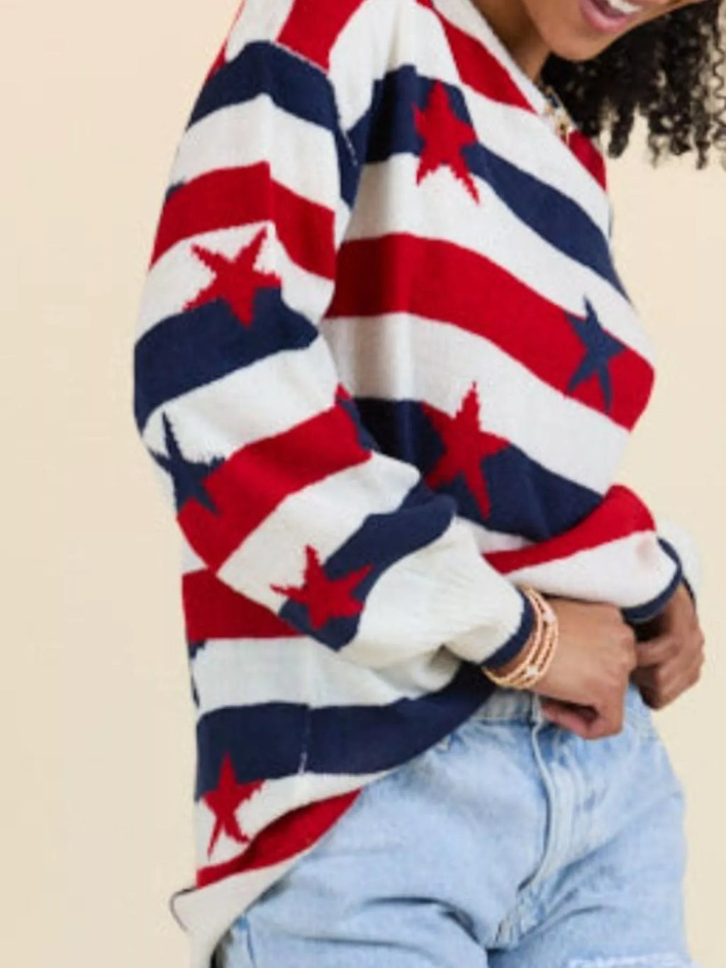Stars and Stripes Long Sleeve Sweater