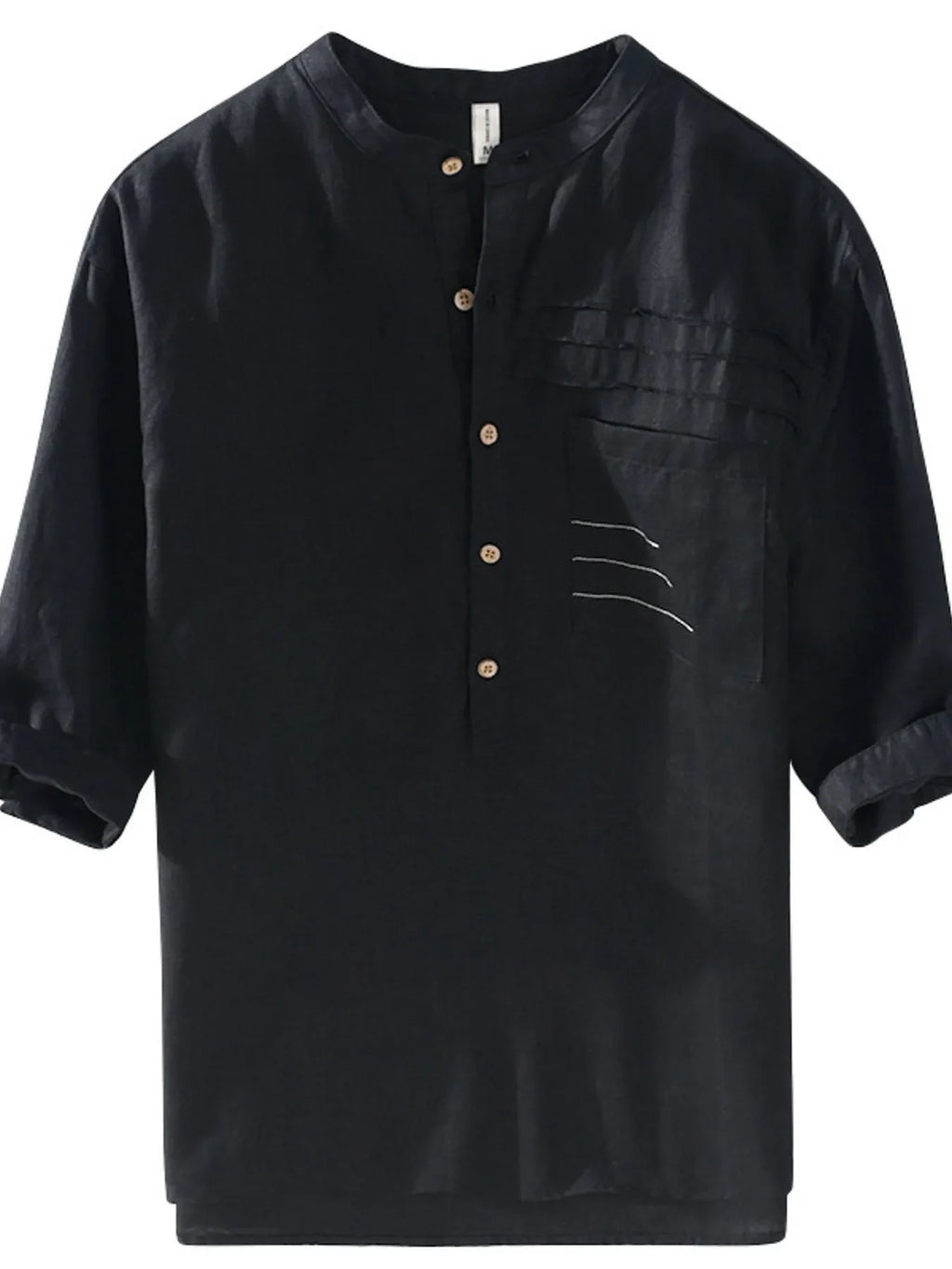 Men's Plus Size Button Detail Half Sleeve Shirt