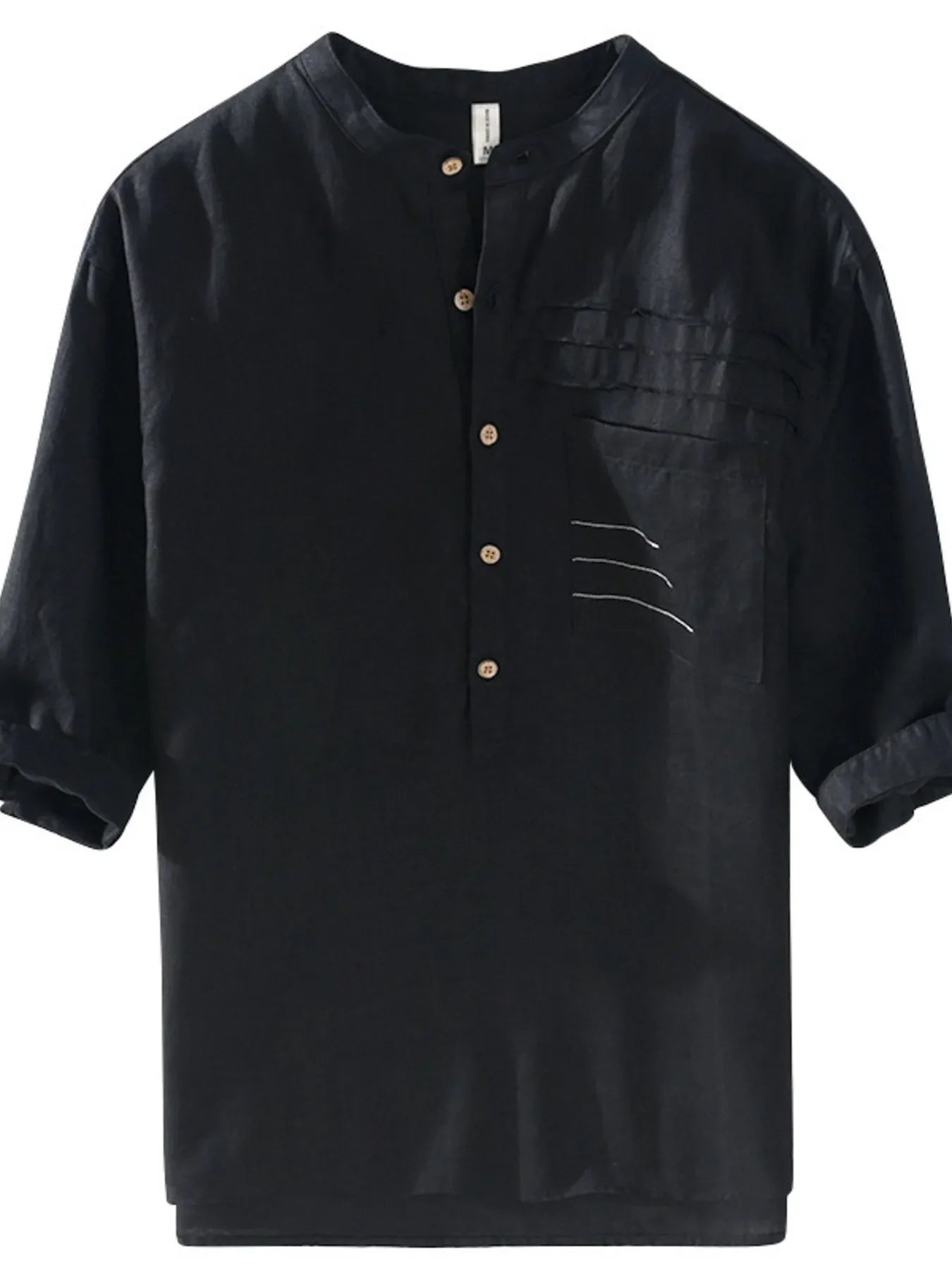 Men's Plus Size Button Detail Half Sleeve Shirt