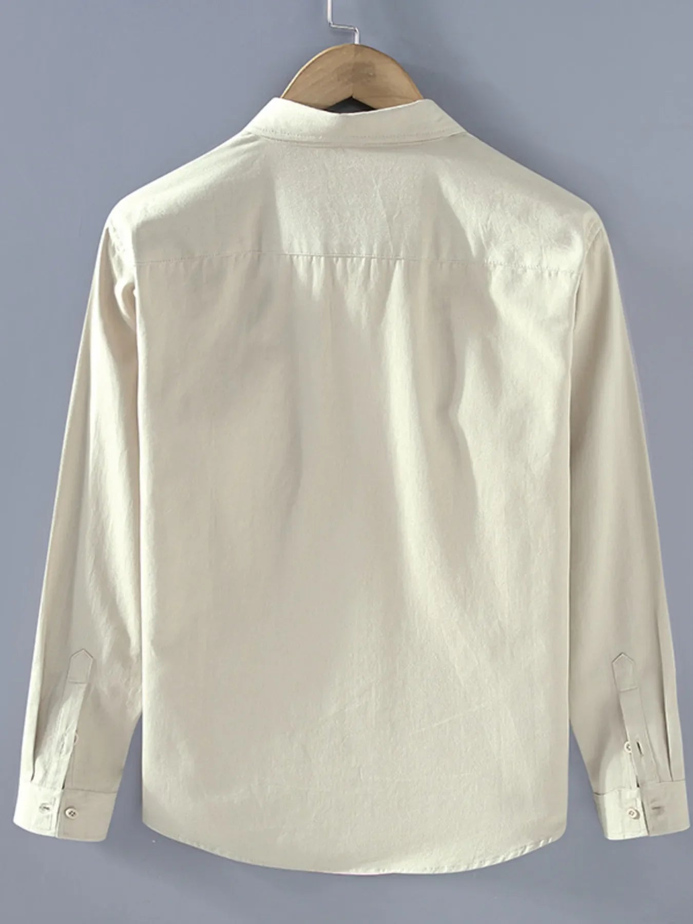 Men's Plus Size Casual Button-Up Shirt with Contrast Pocket