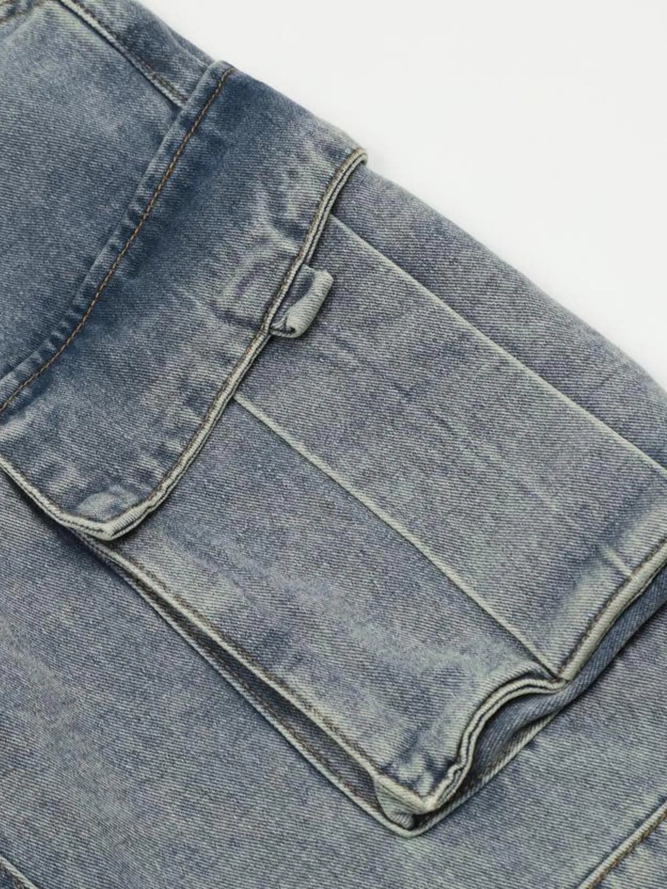 Men's Multi-Pocket Cargo Wide Leg Jeans