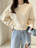 Crew Neck  Drop Shoulder Sweatshirt