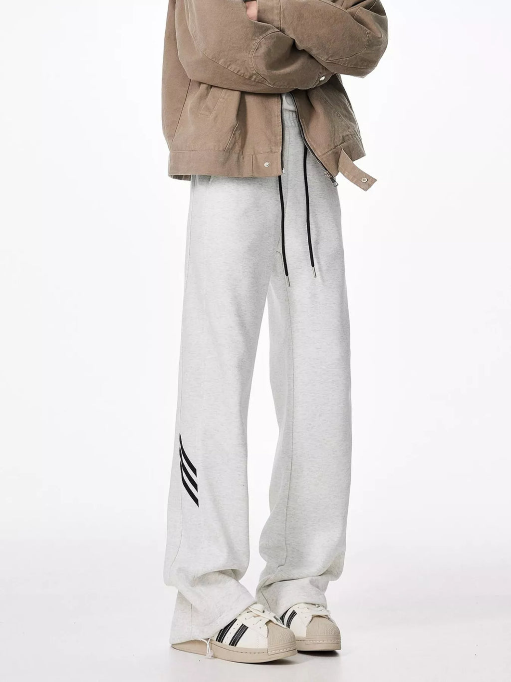 Men's Plus Size Wide Leg Casual Sweatpants with Drawstring