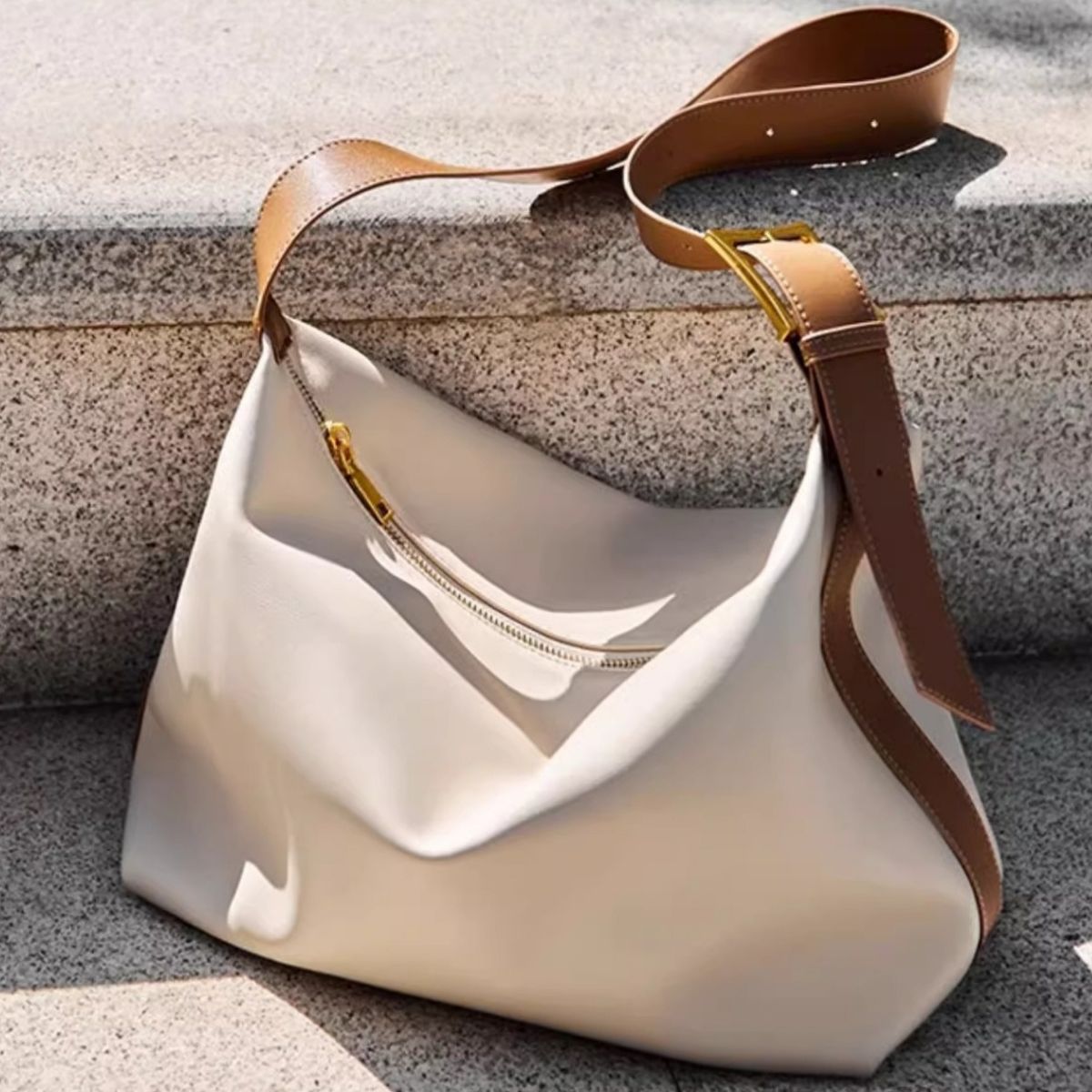 Leather Buckle Shoulder Bag