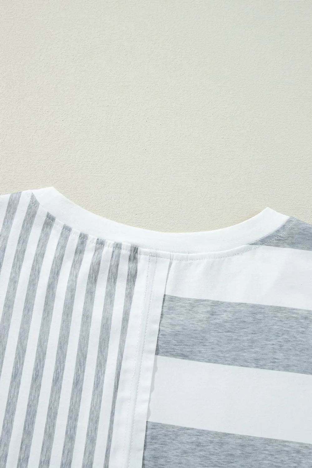 Stripe Mixed Short Sleeve Shift Mini Tee Dress