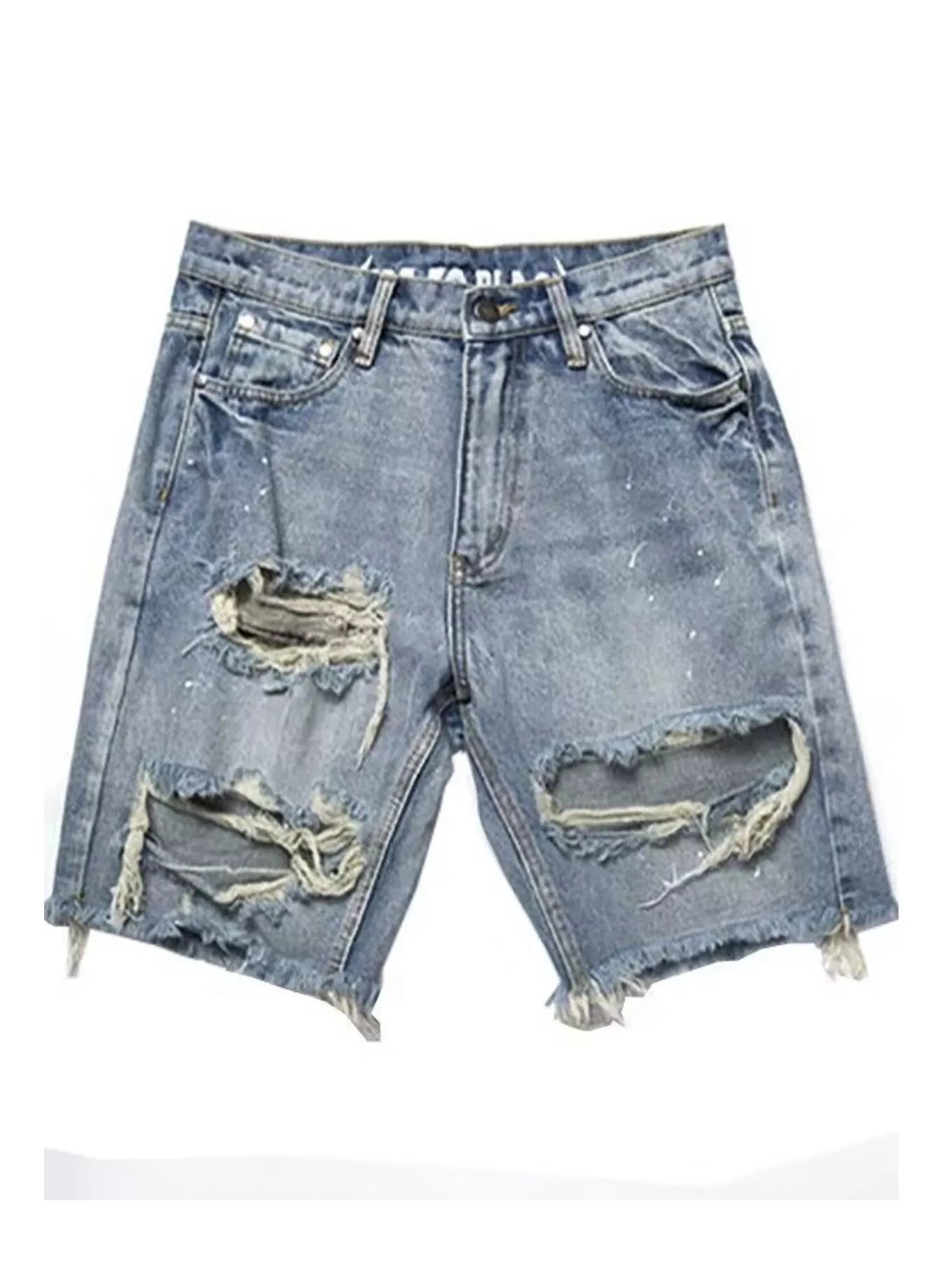 Men's Full Size Distressed Denim Shorts Plus Size