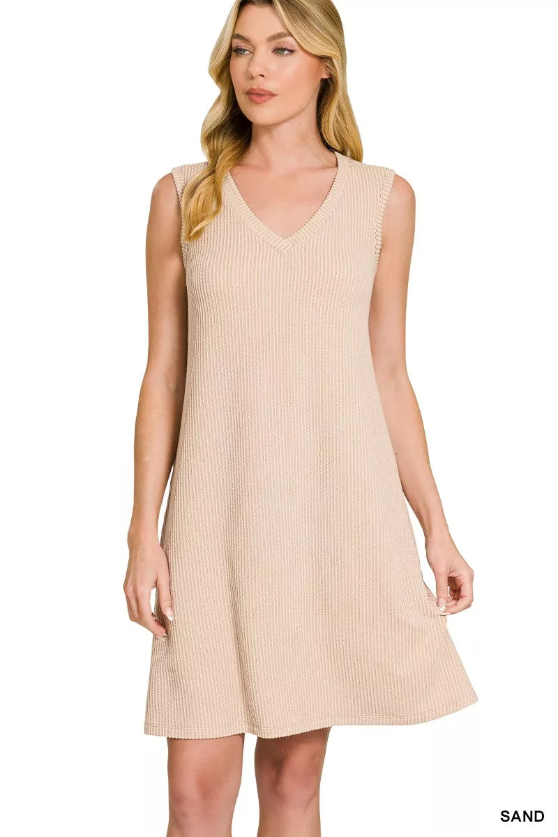 Zenana Raised Rib Sleeveless Mini Dress