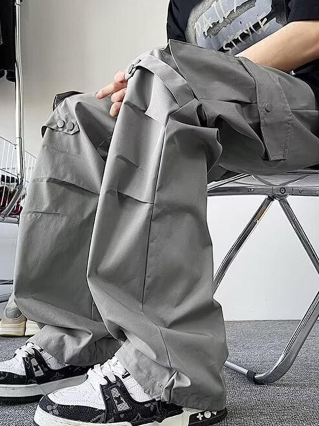 Men's Plus Size Loose Fit Multi-Pocket Cargo Pants