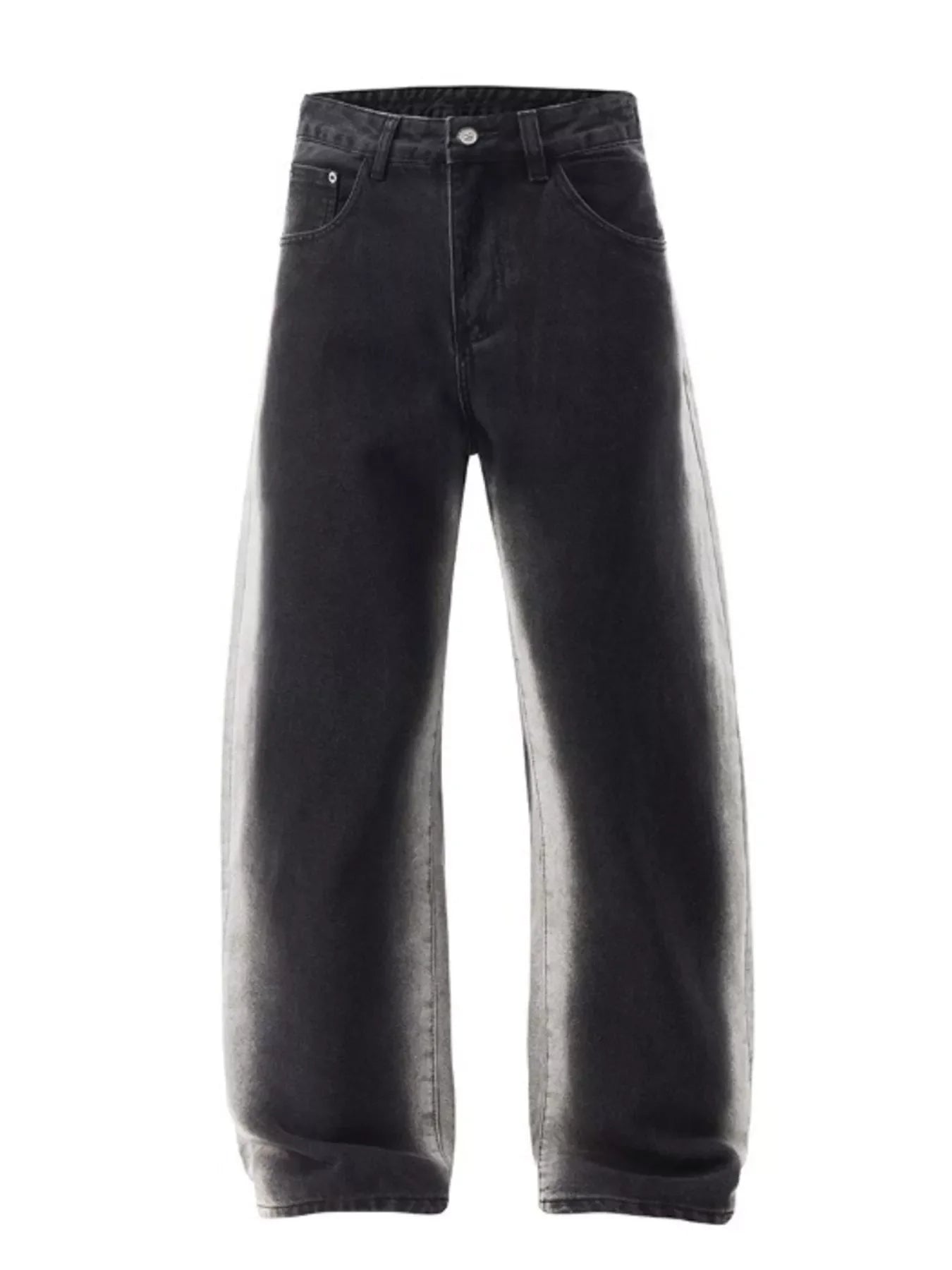 Men's Plus Size Washed Wide Leg Jeans