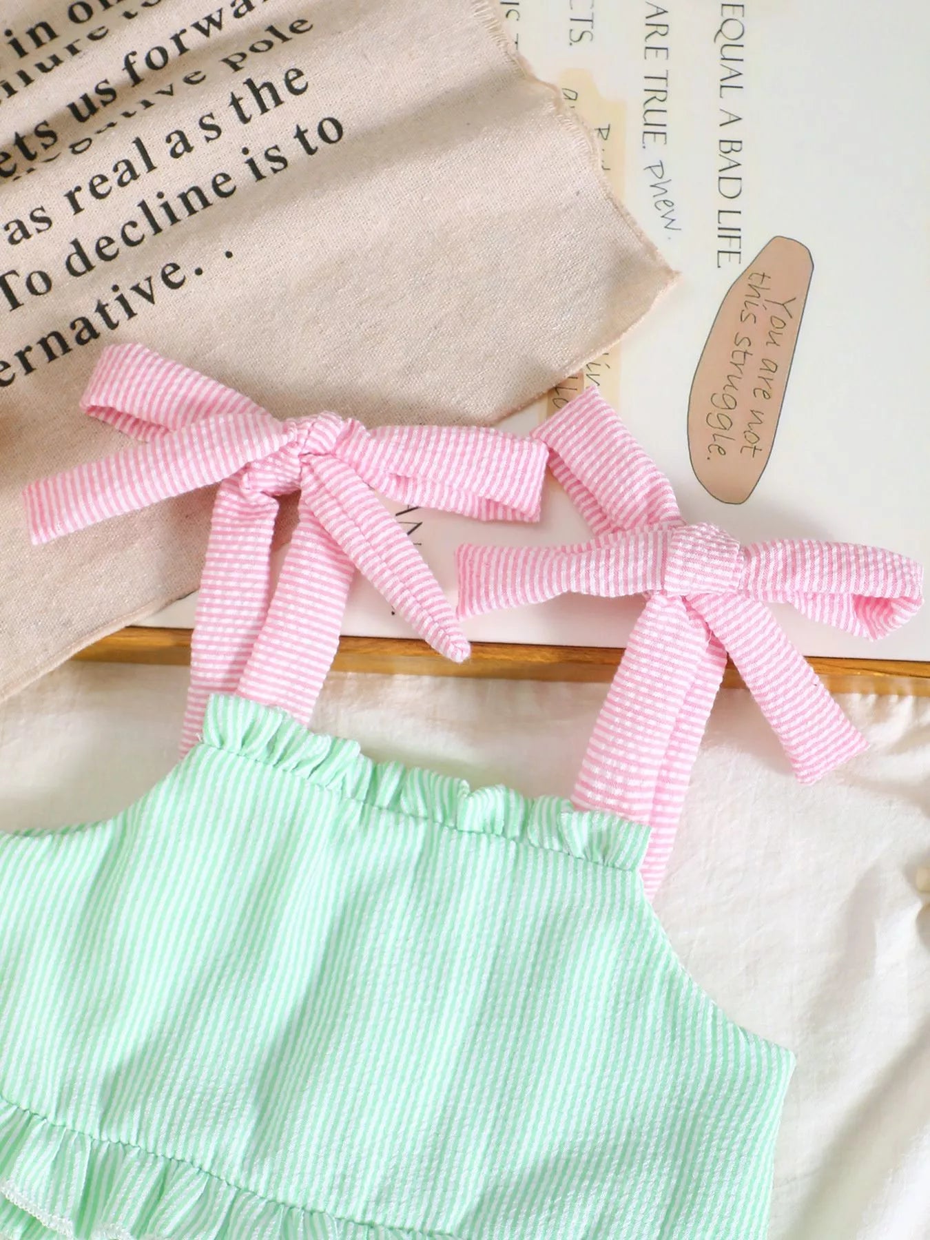 Children's Tie Strap Top & Layered Skirt Set