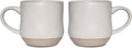Bosmarlin Large Stoneware Speckled Coffee Mugs Set of 2, Big Ceramic Tea Cup, 17 Oz, Dishwasher and Microwave Safe (White, 2)