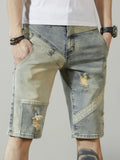 Men's Distressed Wash Denim Shorts
