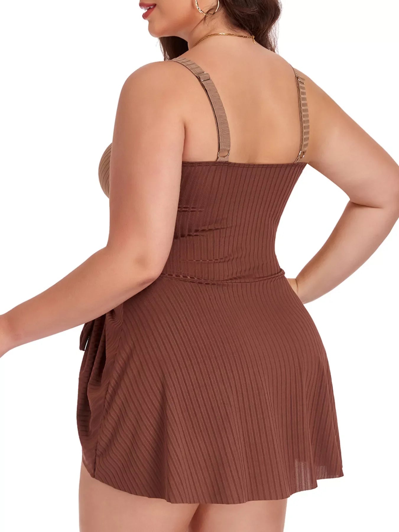 Plus Size Ruched One-Piece Swim Dress
