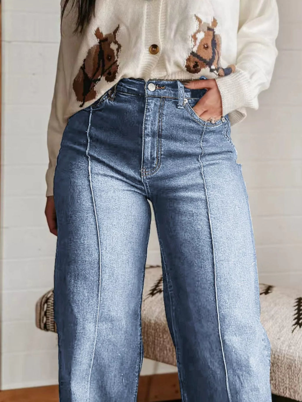 High-Waisted Wide Leg Jeans