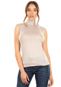 EGI Exclusive Collections Women's Modal Cashmere Blend Mock Neck Sleeveless Top. Proudly Made in Italy (5239)