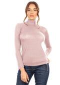 EGI Exclusive Collections Women's Modal Cashmere Blend Mock Neck Long Sleeves Top. Proudly Made in Italy (5249)