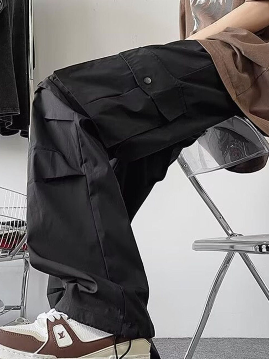 Men's Plus Size Loose Fit Multi-Pocket Cargo Pants