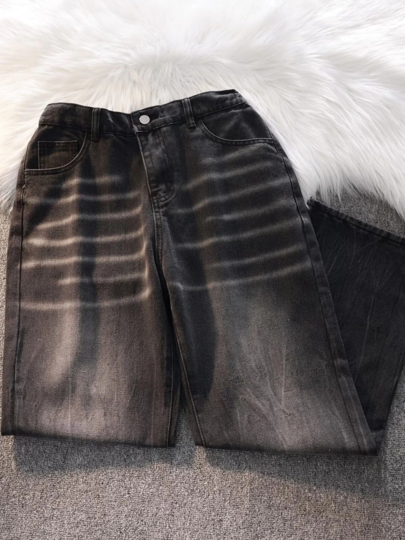 Men's Full Size Wash Straight Leg Jeans Plus Size