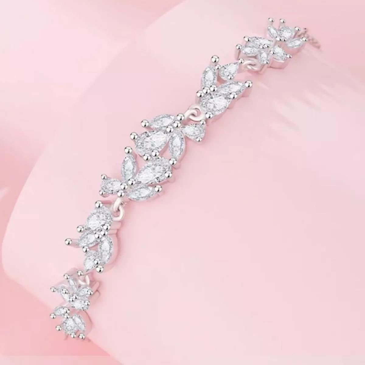 925 Sterling Silver Zircon Wisteria Bracelet